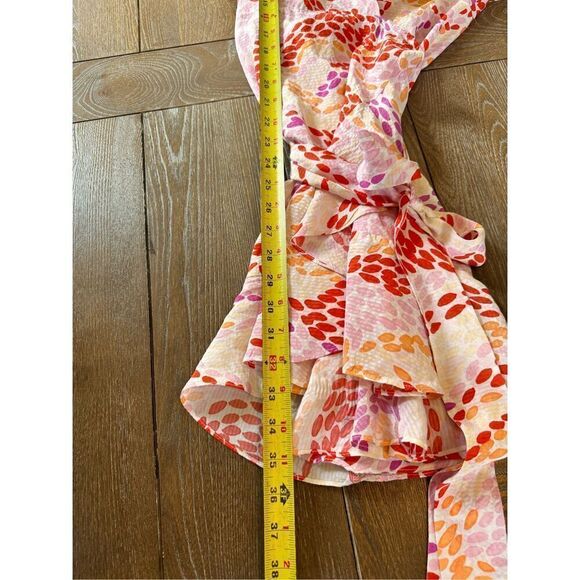 Marie Oliver Colorful Silk Ruffle Wrap Retta Dress Size XSmall - Picture 10 of 10